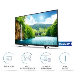 Haier 32" H-CAST LED/TV D2M HNries/32D2M (Miracast Screen Mirroring/ Multi Pictures Mode/ Slim Bezel)/ 2 Years Warranty HN